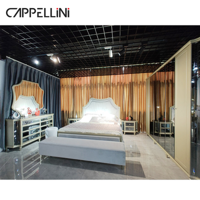 Cabrini-Hotel-modernes Schlafzimmer-Möbel-Satz-Holz/MDF/PU-Leder ODM-Soem