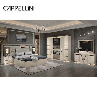Zeitgenössische Klassiker Kingsize Lederbett Set Doppel Queen Royal Luxus Moderne Holz Mdf Vollzimmer Sets Möbel
