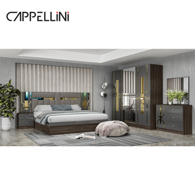 Foshan Großhandel Preis King Größe Holz Leder Schlafzimmer Zuhause Moderne Luxus Billig Full Mdf Schlafzimmermöbel Set