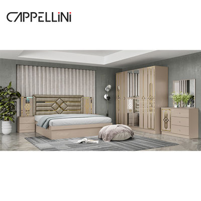 Billiger Preis Königin Größe Holzkopfhühle Modernes Leder Bett Rom Suite Luxus King Größe Mdf Voll Schlafzimmer Möbel Set