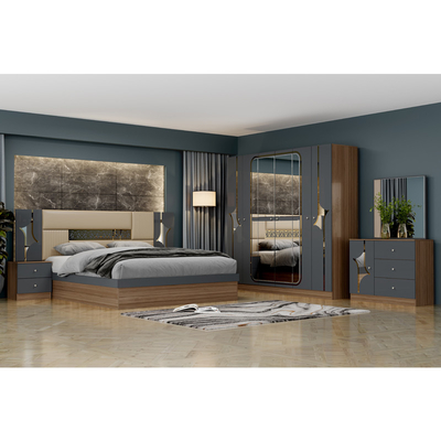 Großhandel Niedrigpreis Türkisches Doppel-König-Schlafzimmer Zuhause Holzrahmen Mdf Modern Luxus Vollgröße Schlafzimmermöbel Set
