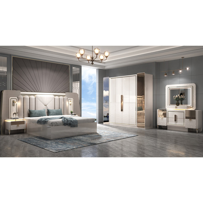 Neues Design Moderne Beleuchtete Kopfteile Holz King Size Schlafzimmer Set Doppel Holzrahmen Full Luxus Hausmöbel Schlafzimmer Sets