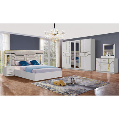 Billig Großhandel Einfacher Holzrahmen Königsgroß Doppelbett Wohnung Holz moderner Luxus Türkischer Full-Bedroom-Möbel Set