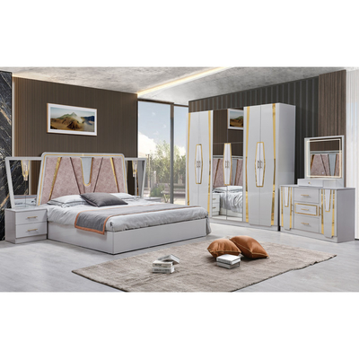 Foshan Großhandel Holzrahmen Doppelleder König Größe Schlafzimmer Home Suite Holz Königin Full Billig modern Luxus Schlafzimmermöbel Set