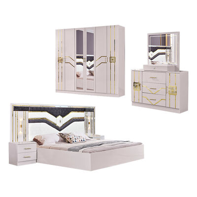 Großhandelspreis Komplett Schlafzimmer Set Möbel Doppelbett Holzrahmen Modern Luxus Full Home King Größe Schlafzimmer Möbel Set