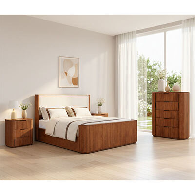 Modernes Massivholz Kingsize Schlafzimmer Set Doppelbett Hauptschlafzimmer Home Storage Holzrahmen Komplett Luxus Schlafzimmermöbel Set