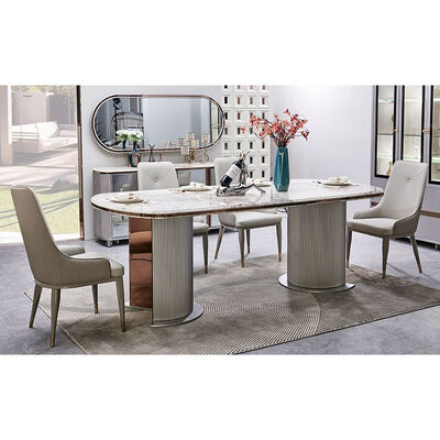 Komplette luxuriöse Esszimmer-Sets aus Holz für 6 Personen, Heim-Möbel, luxuriöses großes Holz, modernes Marmor-Esszimmerset mit 4 Stühlen