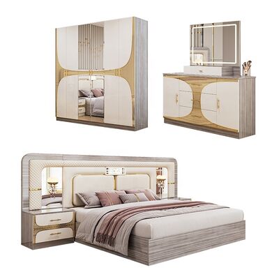 Foshan Großhandel Billig türkisches Schlafzimmer Set König Größe Schlafzimmerrahmen Luxus Heimzimmer Suite Holz modernes Schlafzimmer Möbel Set