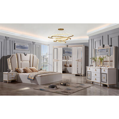 Moderne Samtdeckel Kopfbedeckung Zimmer Holz King Size Sets Bett Möbel Königin Betten Voll Schrank Schlafzimmer Set