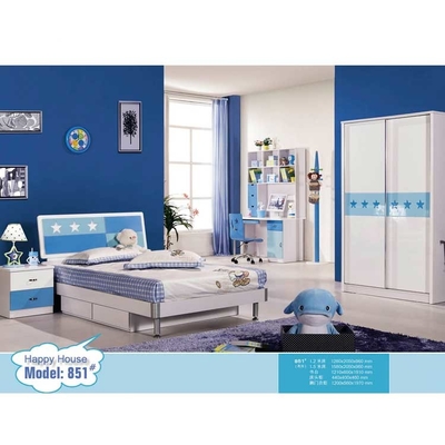 Jungen-Schlafzimmer-Satz-unbedeutende Chemikalie ODM blaue weiße beständig