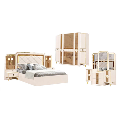 Festes hölzernes Bett Cabrini Villia mit Fächer hölzernem MDF König Size Bedroom Set