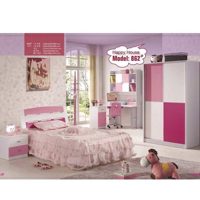 Rosa weiße Schlafzimmer-Satz-Möbel 960mm MDF nette Kinder