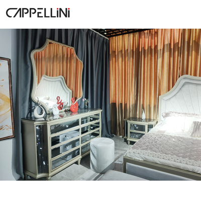 Cabrini-Hotel-modernes Schlafzimmer-Möbel-Satz-Holz/MDF/PU-Leder ODM-Soem