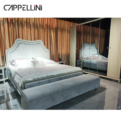 Cabrini-Hotel-modernes Schlafzimmer-Möbel-Satz-Holz/MDF/PU-Leder ODM-Soem