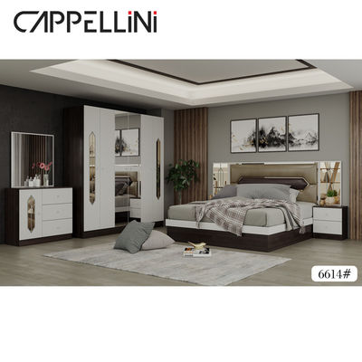 Weiße Matratze des Täfelung MDF-Ausgangsschlafzimmer-Möbel-ganzen Satzes fertigte besonders an