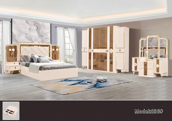 Mdf-PU-stellten lederne Hauptschlafzimmer-Möbel Ashley Little Decor Pink Full weiße Matratze ein