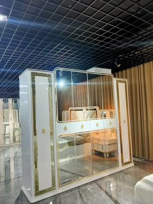 Hölzerner MDF-Ausgangsschlafzimmer-Möbel-Aufbereiter-König Bed Oak Grey White Sets Full Size