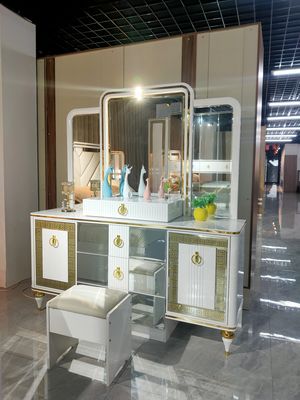 Hölzerner MDF-Ausgangsschlafzimmer-Möbel-Aufbereiter-König Bed Oak Grey White Sets Full Size