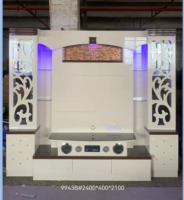 An der Wand montierter automatischer TV-Hebeschrank Weißer versteckter Pop-Up-Kamin