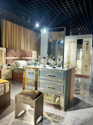 Schlafzimmer-Möbel-Speicher-Aufbereiter-Deckbett-weißer Bett-König Grey Full Size SGS modernes