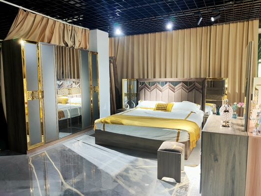 Schlafzimmer-Möbel-Speicher-Aufbereiter-Deckbett-weißer Bett-König Grey Full Size SGS modernes