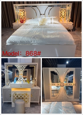 Lederner hölzerner SGS Material moderne Schlafzimmer-Satz-Möbel MDF-PUs