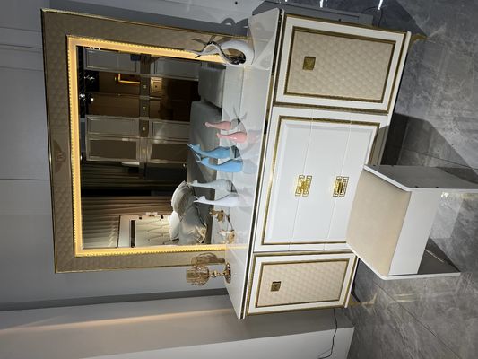 MDF hölzerne Schlafsaal-Betten Schlafzimmer-Satz-Möbel-König-Size Up Holstered