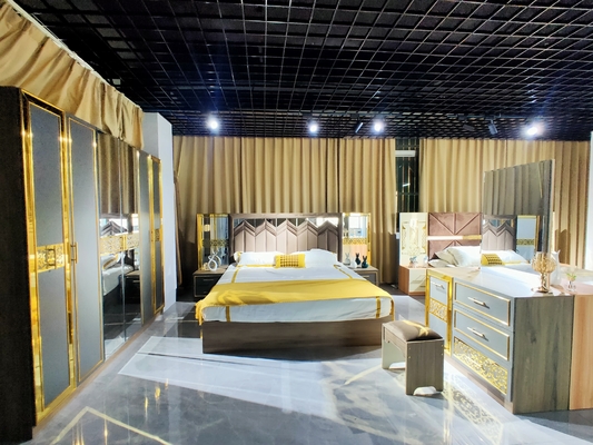 Stellen hölzerne Hotel-Möbel MDF einzelne Möbel König-Bed Modern Bedroom ein