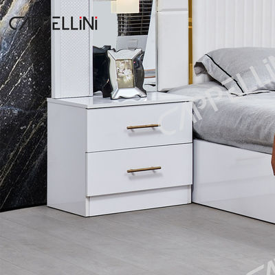 Luxus-Weißholz-Doppelleder-Königgröße-Bett-Haus-Haus-Hauszimmer-Modernes Holzrahmen-Full-Schlafzimmer-Möbel-Set