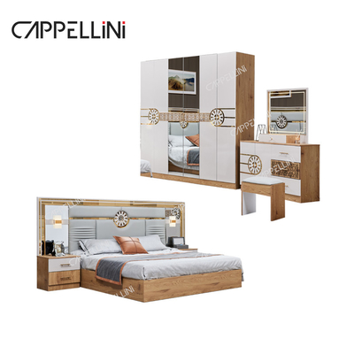 Modernes Kingsize-Bett Türkischer Kleiderschrank 6 Schubladen Wohnzimmer Luxus Royal Holz Schlafzimmermöbel Set