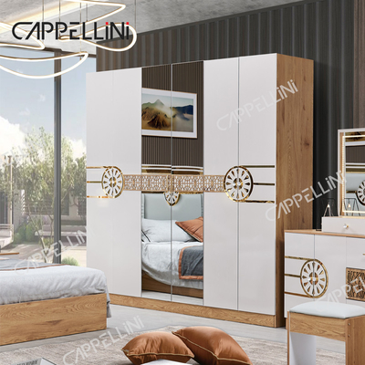 Modernes Kingsize-Bett Türkischer Kleiderschrank 6 Schubladen Wohnzimmer Luxus Royal Holz Schlafzimmermöbel Set