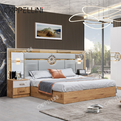 Modernes Kingsize-Bett Türkischer Kleiderschrank 6 Schubladen Wohnzimmer Luxus Royal Holz Schlafzimmermöbel Set