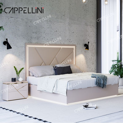 Einfaches Zuhause Doppelholzrahmen Leder Königsschlaf Modern Luxus Holz Full Queen Size Schlafzimmermöbel Set