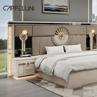 Moderne Luxus Holz King Size Lederbett Set Doppel Master Room Home Queen Full Mdf Holz Schlafzimmermöbel Set