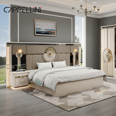 Moderne Luxus Holz King Size Lederbett Set Doppel Master Room Home Queen Full Mdf Holz Schlafzimmermöbel Set