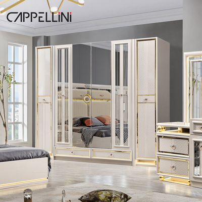 Luxus Holzrahmen Königsgroß Leder Schlafzimmer Set Doppelzimmer Königin Holz Modernes Vollzimmermöbel Set