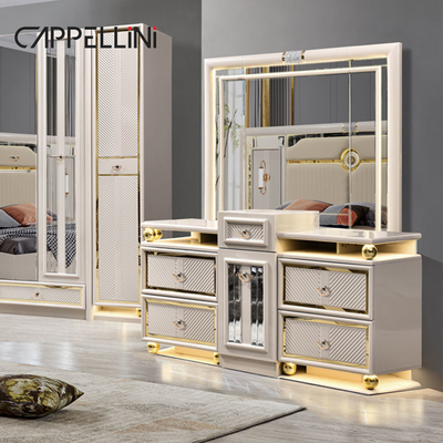 Luxus Holzrahmen Königsgroß Leder Schlafzimmer Set Doppelzimmer Königin Holz Modernes Vollzimmermöbel Set