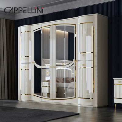 Hochwertiges modernes Doppelleder-Königbett Mdf-Rahmen Luxus Vollkönigin Größe Holzhaus Vollmöbel Schlafzimmer Sets