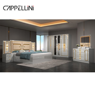 Zuhause Meisterzimmer Doppelleder Kingsize Bett Großhandel Billig Modern Luxus Königin Holz Mdf Vollzimmermöbel Set