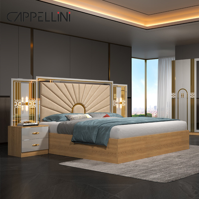 Großhandel Home Master Room King Größe Doppelbett Modern Luxus Leder Holz Mdf Full Queen Billiges Schlafzimmermöbel-Set