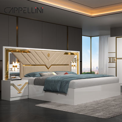 Foshan Großhandel Full Set King Size Leder Schlafzimmer Doppel Holz Haus Billig Königin Moderne Luxus Schlafzimmer Sets Möbel