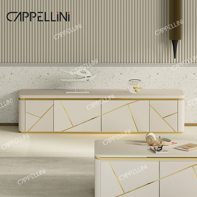 Moderner Luxus Holztv-Schrank und Couchtisch Set Wohnzimmer Möbel Holztv-Stand mit Aufbewahrung