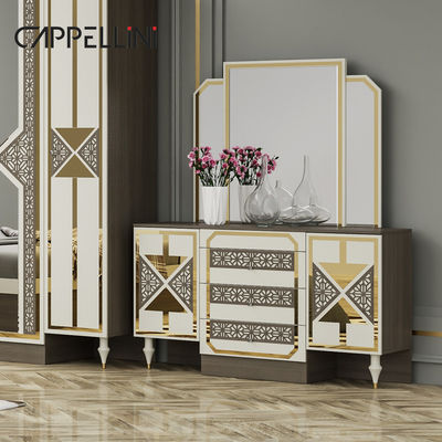 Billiges modernes Holzrahmen Doppel Kingsize Lederbett Lederkopfteil Luxus Holzmöbel Schlafzimmer Set