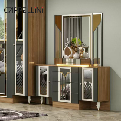 Amerikanisches Holzrahmen Doppelleder Kingsize-Bett Heim Meisterzimmer Suite Holz Billig Voll modernes Schlafzimmermöbel-Set