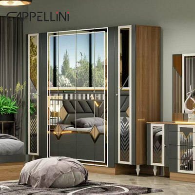 Amerikanisches Holzrahmen Doppelleder Kingsize-Bett Heim Meisterzimmer Suite Holz Billig Voll modernes Schlafzimmermöbel-Set