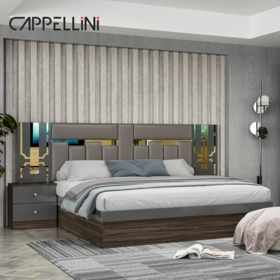 Foshan Großhandel Preis King Größe Holz Leder Schlafzimmer Zuhause Moderne Luxus Billig Full Mdf Schlafzimmermöbel Set