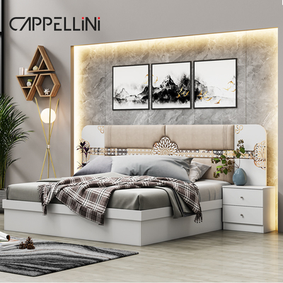 Großhandel Billiges Preis Klassisches Lederbett für Königin Luxus anderes Zuhause Vollgröße König Holzmöbel Set