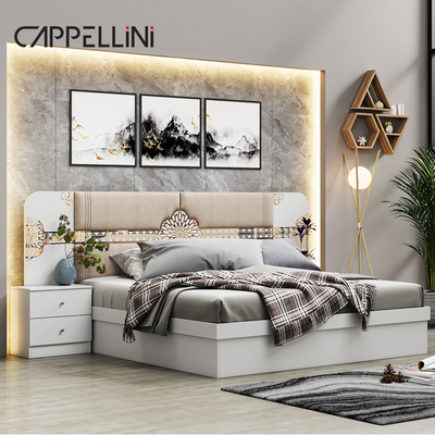 Großhandel Billiges Preis Klassisches Lederbett für Königin Luxus anderes Zuhause Vollgröße König Holzmöbel Set