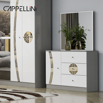 Einfache moderne Doppel-Königgröße Leder Schlafzimmer Suite Zuhause Luxus Queen Holz Mdf Vollzimmermöbel Set