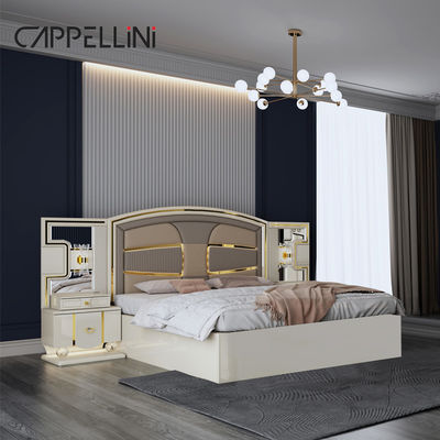 Großhandel Preis King Size Doppellederbett Suite Master Room Home Weiß Holz Mdf Luxus Schlafzimmermöbel Set